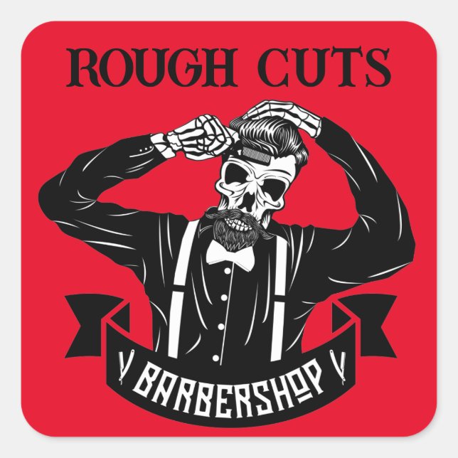 Elegant Skeleton Personalize Square Sticker (Front)