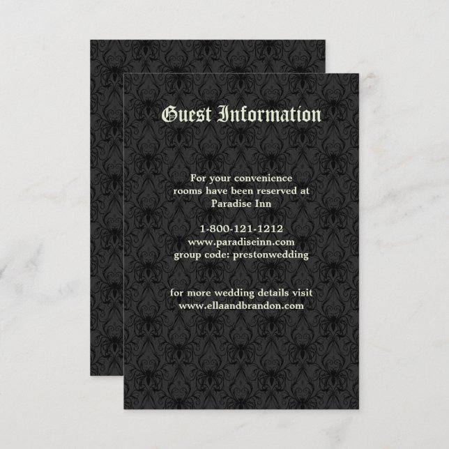 Elegant Skeletons Enclosure Card (Front/Back)