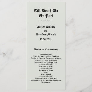 Elegant Skeletons Wedding Program