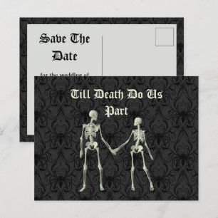 Elegant Skeletons Wedding Save the Date Postcard