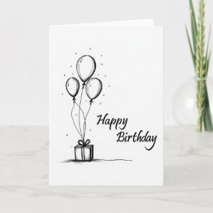 Elegant Sketch Birthday Card