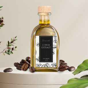 Elegant Sketch Homemade Coffee Extract Label
