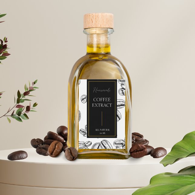 Elegant Sketch Homemade Coffee Extract Label (Creator Uploaded)