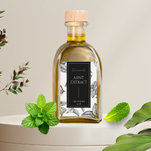 Elegant Sketch Homemade Mint Extract Label