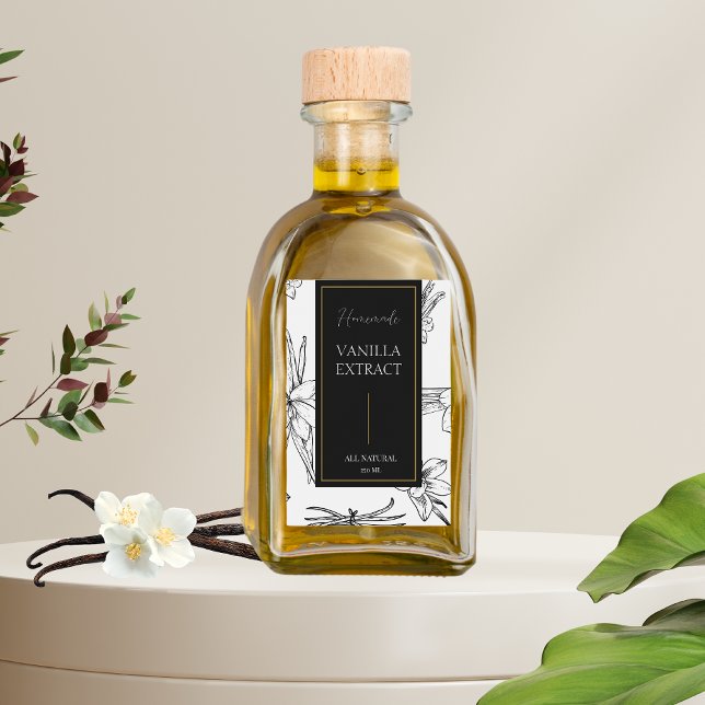 Elegant Sketch Homemade Vanilla Extract Label (Creator Uploaded)