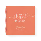 Elegant Sketchbook Your Name Script Coral