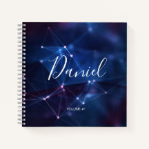 Elegant Sketchbook Your Name Script purple chic No