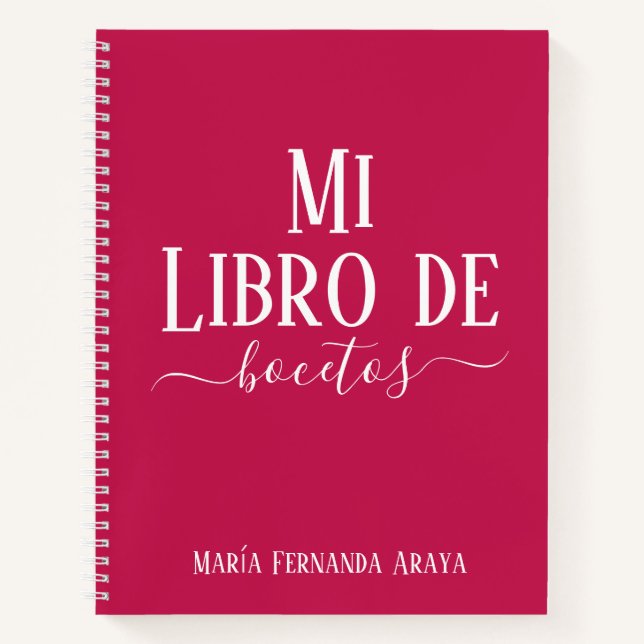 Elegant Sketching Book Gifts Fuscia to Her (Front)