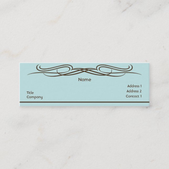Elegant - Skinny Mini Business Card (Front)