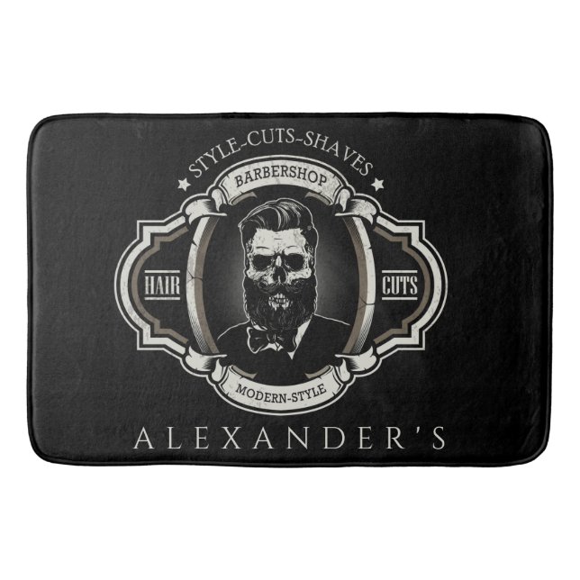 Elegant Skull Personalize Bath Mat (Front)