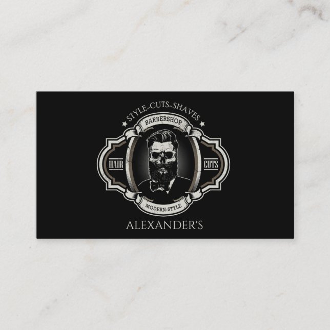 Elegant Skull Personalize  Business Card (Front)