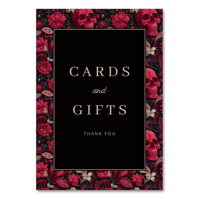 Elegant Skulls and Roses Card Design (Front)