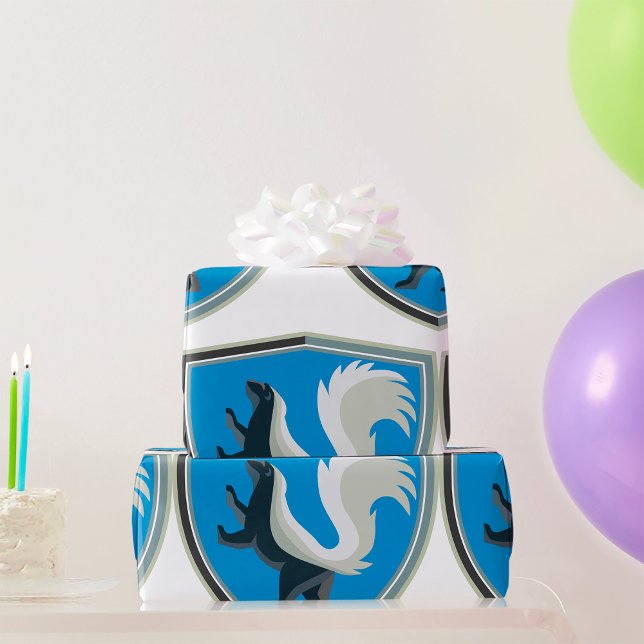 Elegant Skunk Emblem Wildlife Inspired Crest  Wrapping Paper (Creator Uploaded)