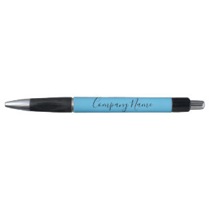 Elegant Sky Blue Black Text Business Salon Name Pen