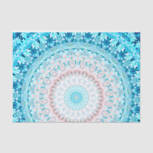 Elegant Sky Blue Crystal Mandala Tissue Paper