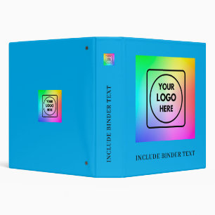 Elegant Sky Blue Custom Logo 3-Ring Binder