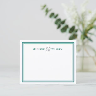 Elegant Slate Border Personalized Couple Notecard