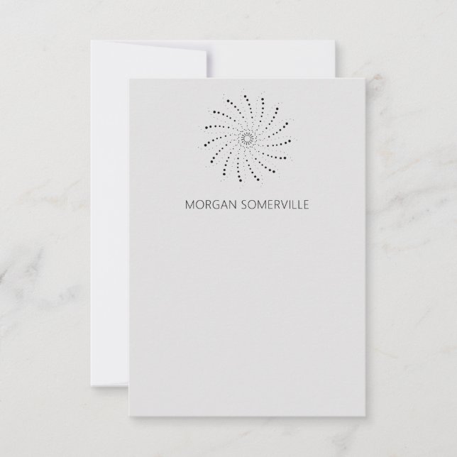 Elegant Slate Grey Abstract Flower Modern Card (Front)