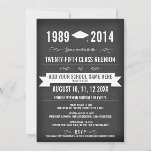 Elegant Slate Grey Class Reunion Invitations