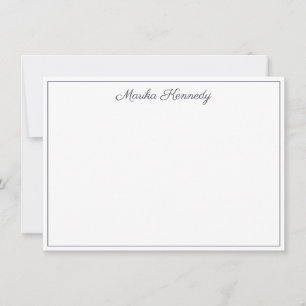 Elegant Slate Grey Script Diamond Signature Card