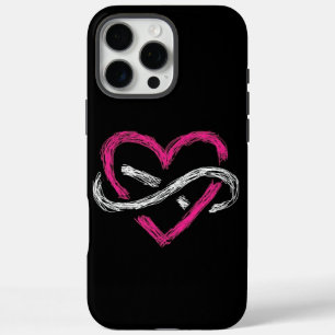 Elegant Sleek Black Infinity Noir Heart  iPhone 16 Pro Max Case
