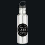 Elegant & Sleek Black QR Code 710 Ml Water Bottle<br><div class="desc">This design is accessible to all. Feel free to customize the logo,  images,  tStylish Black QR Code Design | Elegant Brandext,  and colours according to your preferences. Thank you very much.</div>