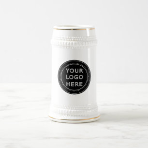 Elegant & Sleek Black QR Code Beer Stein