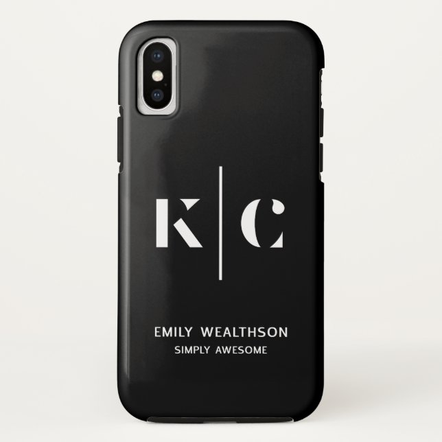 Elegant & Sleek Black QR Code Case-Mate iPhone Case (Back)