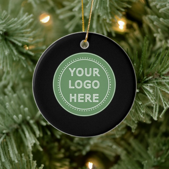 Elegant & Sleek Black QR Code Ceramic Ornament (Tree)