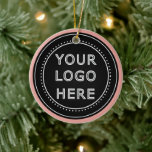 Elegant & Sleek Black QR Code Ceramic Ornament<br><div class="desc">This design is accessible to all. Feel free to customize the logo,  images,  tStylish Black QR Code Design | Elegant Brandext,  and colours according to your preferences. Thank you very much.</div>