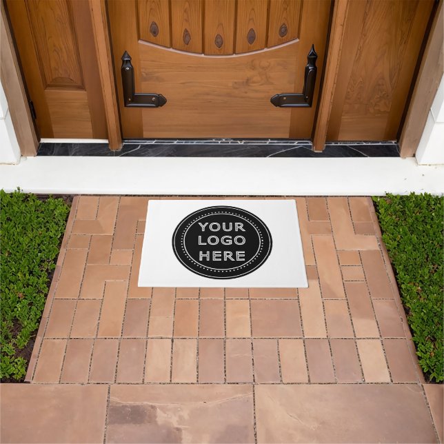 Elegant & Sleek Black QR Code Doormat (Outdoor)