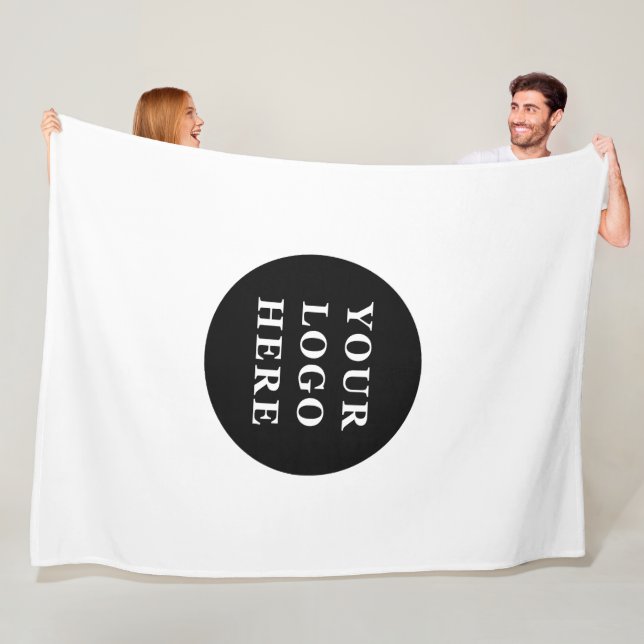 Elegant & Sleek Black QR Code Fleece Blanket (In Situ)