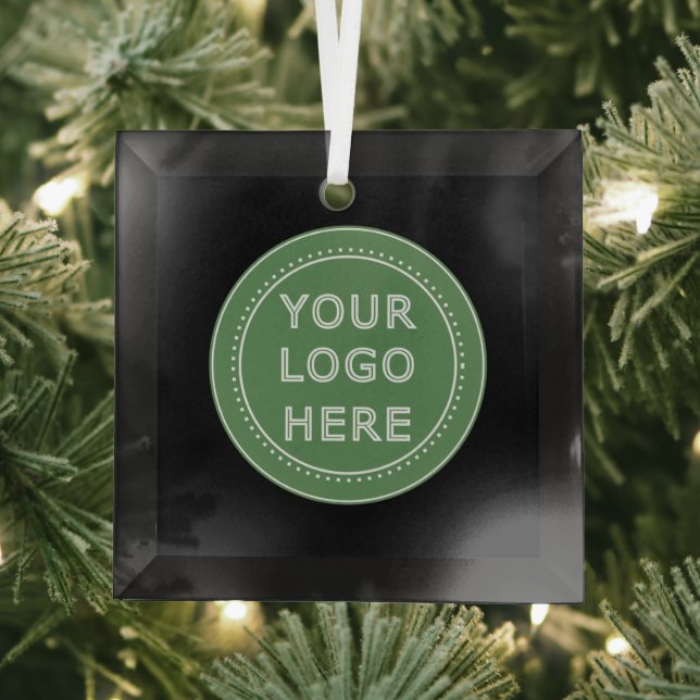 Elegant & Sleek Black QR Code Glass Ornament (Insitu)