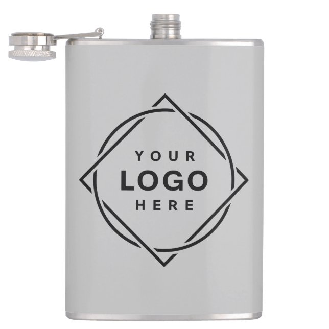 Elegant & Sleek Black QR Code Hip Flask (Opened)