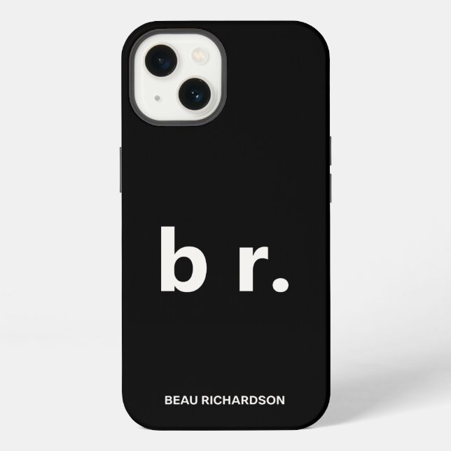 Elegant & Sleek Black QR Code iPhone Case (Back)
