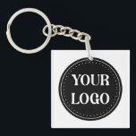 Elegant & Sleek Black QR Code Keychain<br><div class="desc">This design is accessible to all. Feel free to customize the logo, images, tStylish Black QR Code Design | Elegant Brandext, and colours according to your preferences. Thank you very much.</div>