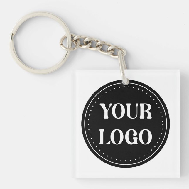 Elegant & Sleek Black QR Code Keychain (Front)