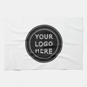 Elegant & Sleek Black QR Code Kitchen Towel