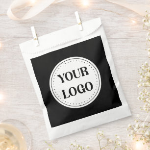 Elegant & Sleek Black QR Code Logo Design Favour Bag