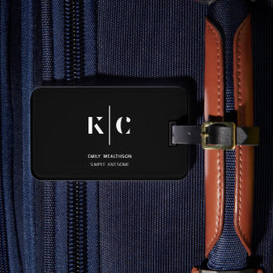 Elegant & Sleek Black QR Code Luggage Tag