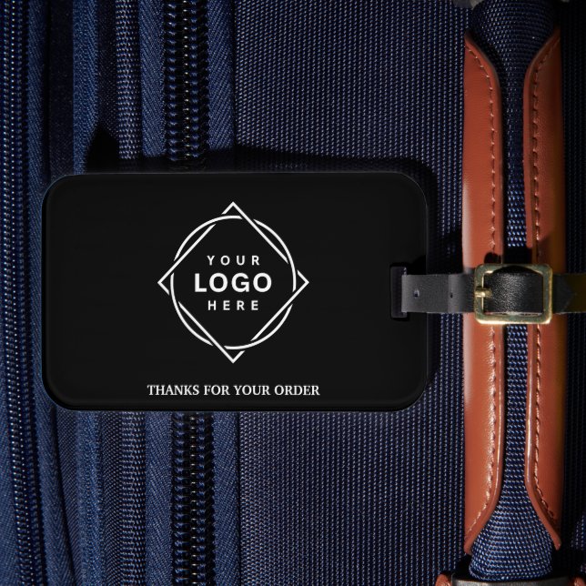 Elegant & Sleek Black QR Code Luggage Tag (Front Insitu 4)