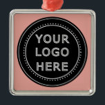 Elegant & Sleek Black QR Code Metal Ornament<br><div class="desc">This design is accessible to all. Feel free to customize the logo,  images,  tStylish Black QR Code Design | Elegant Brandext,  and colours according to your preferences. Thank you very much.</div>