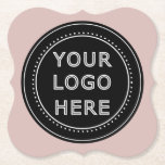 Elegant & Sleek Black QR Code Paper Coaster<br><div class="desc">This design is accessible to all. Feel free to customize the logo,  images,  tStylish Black QR Code Design | Elegant Brandext,  and colours according to your preferences. Thank you very much.</div>