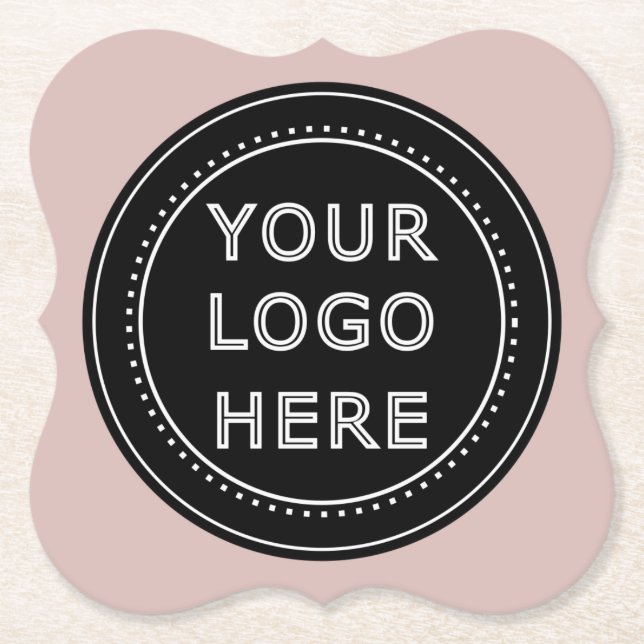 Elegant & Sleek Black QR Code Paper Coaster (Front)