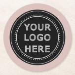 Elegant & Sleek Black QR Code Round Paper Coaster<br><div class="desc">This design is accessible to all. Feel free to customize the logo,  images,  tStylish Black QR Code Design | Elegant Brandext,  and colours according to your preferences. Thank you very much.</div>
