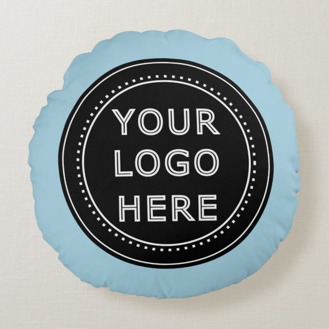 Elegant & Sleek Black QR Code Round Pillow (Front)