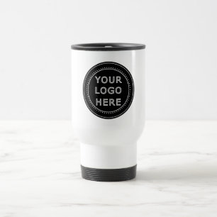 Elegant & Sleek Black QR Code Travel Mug