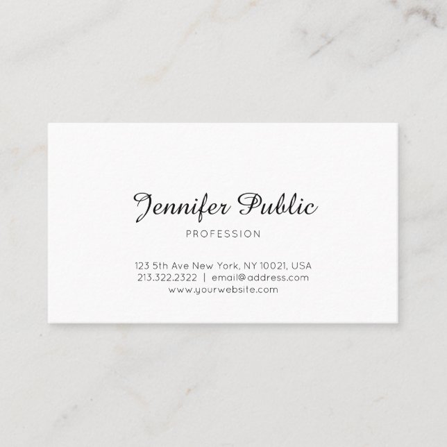 Elegant Sleek Design Modern Professional Plain Business Card (Front)