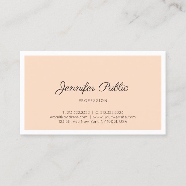 Elegant Sleek Design Professional Modern Plain Business Card (Front)