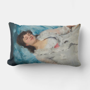 Elegant Sleeping French Woman (Sweet Repose) Lumbar Pillow